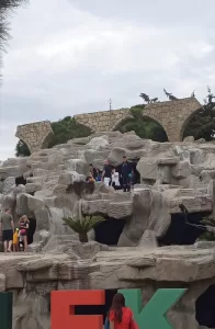 ANTALYA (AA) – Antalya'nın Serik ilçesinde yapay şelaleyi gezerken betona