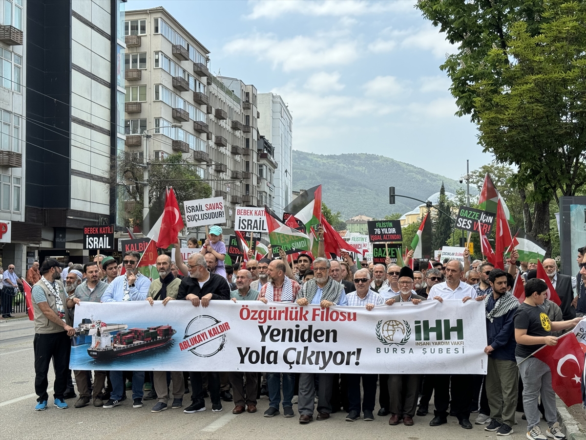 Bursa ve Kütahya'da Gazze'ye destek yürüyüşleri düzenlendi