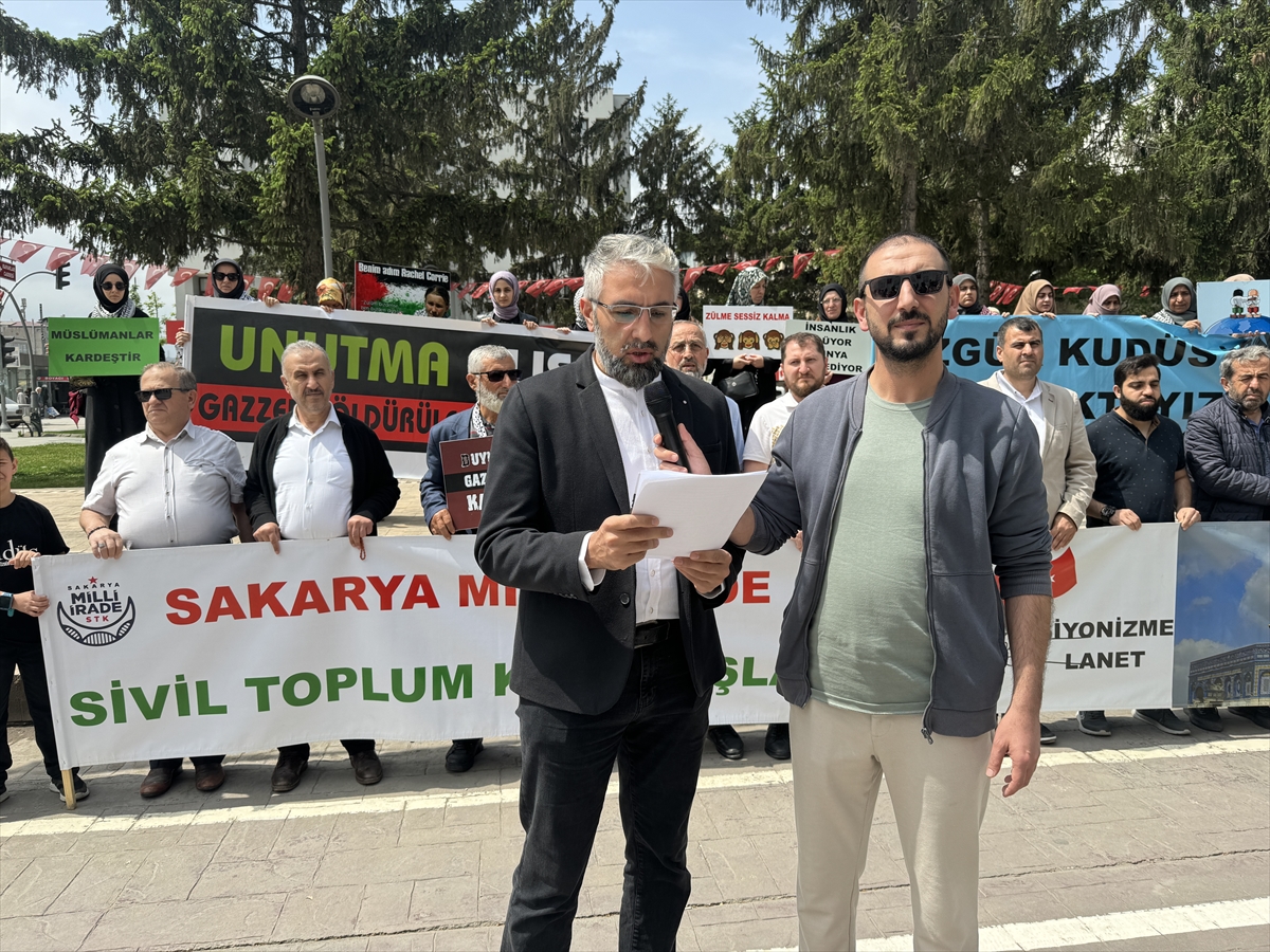 İsrail'in Gazze'ye yönelik saldırıları Sakarya'da protesto edildi