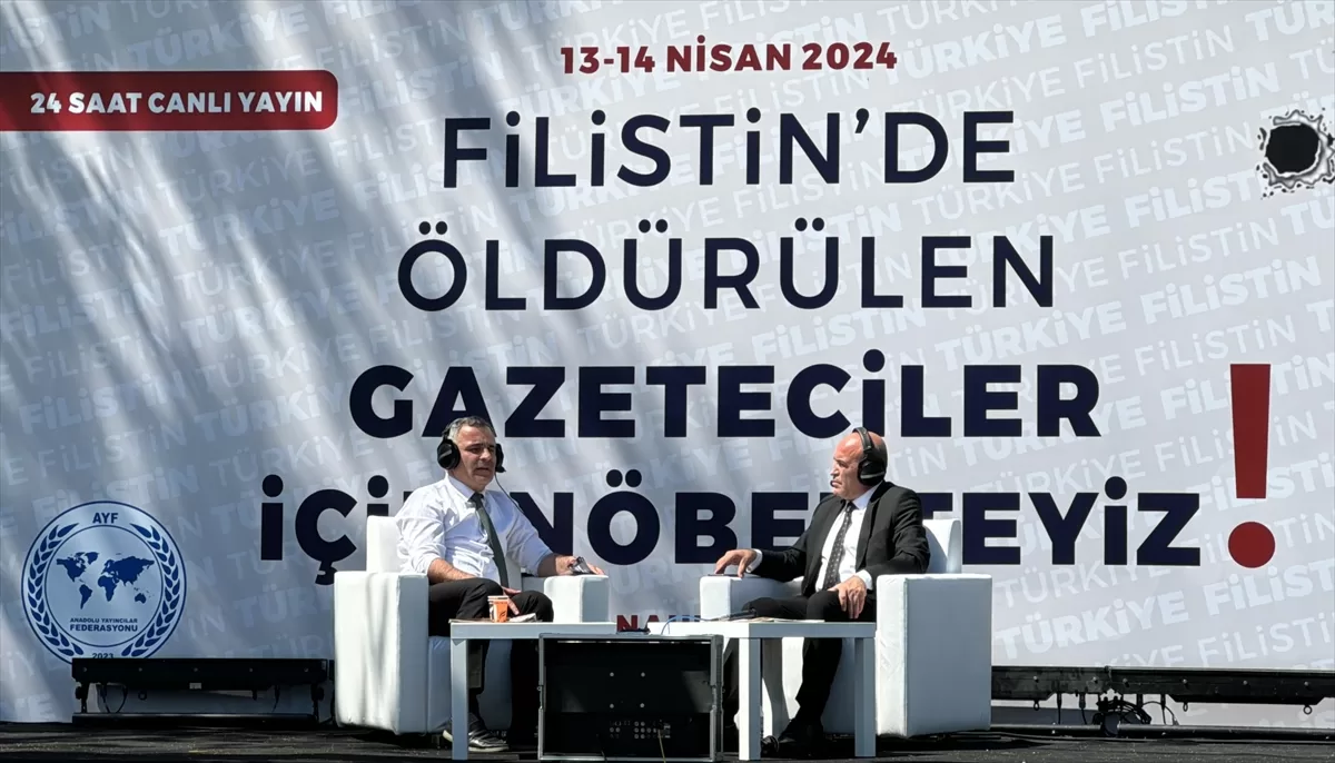 İstanbul'da, Filistin'de öldürülen gazeteciler için 24 saatlik tepki yayını tamamlandı