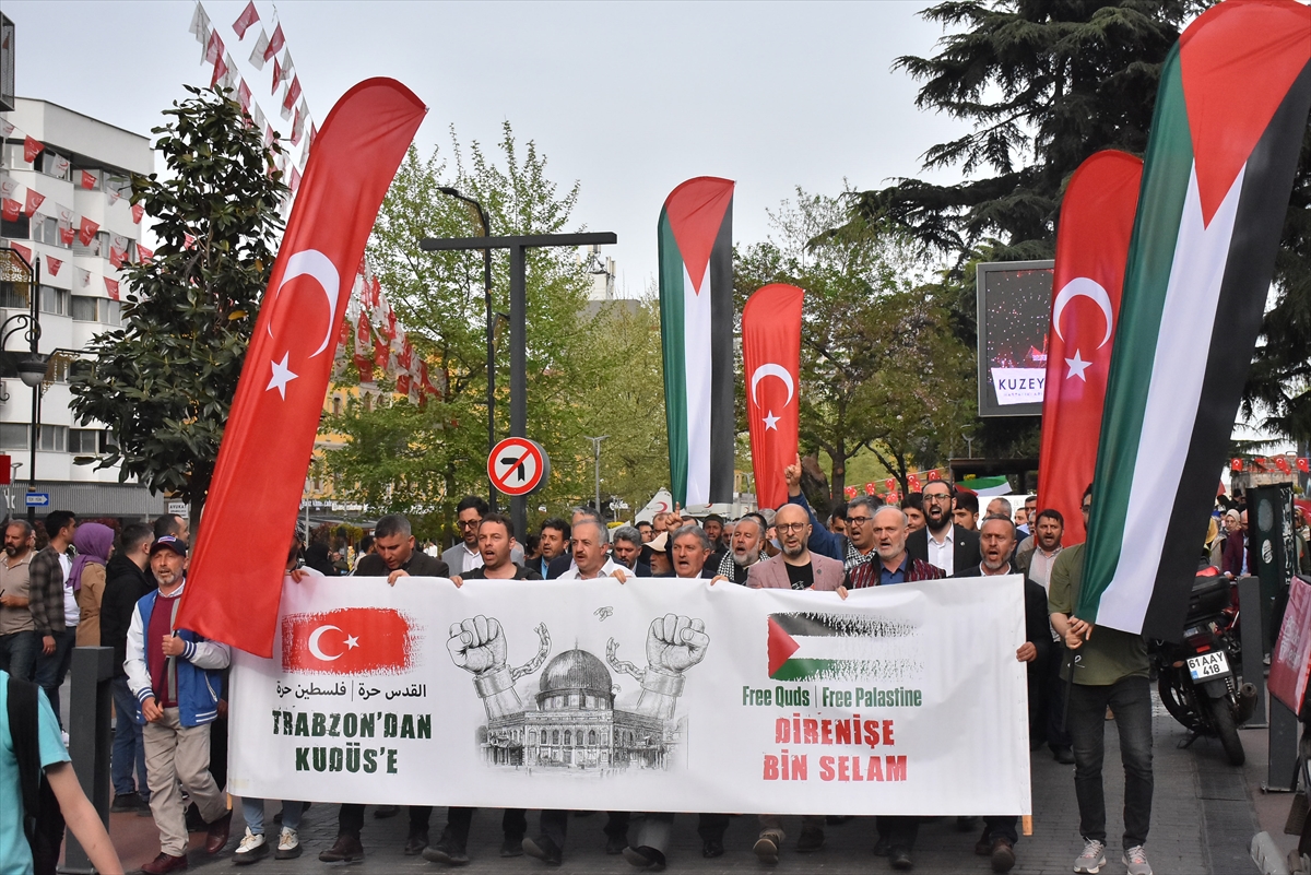 Trabzon’da Filistin’e destek yürüyüşü yapıldı