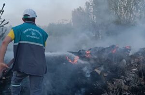 AFYONKARAHİSAR (AA) – Afyonkarahisar'da otluk alanda çıkan yangın, itfaiye ekiplerinin