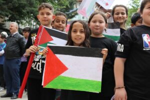 AMASYA (AA) – Amasya'da ilkokul, ortaokul ve lise öğrencileri, İsrail'in