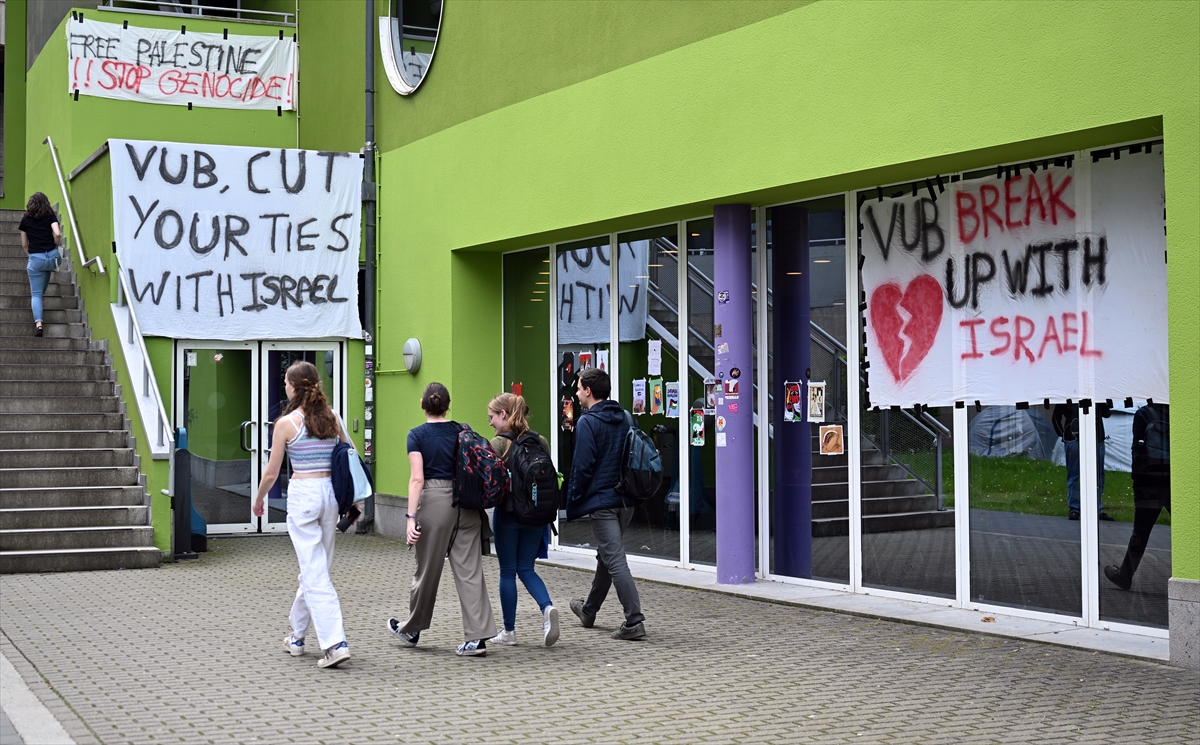 Belçika'da üniversite öğrencileri İsrail'e “akademik boykot” için eylem başlattı