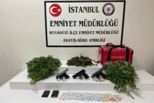 - Polis ekipleri, şüphelinin Büyükçekmece'deki evinde 3 ruhsatsız tabanca, 14