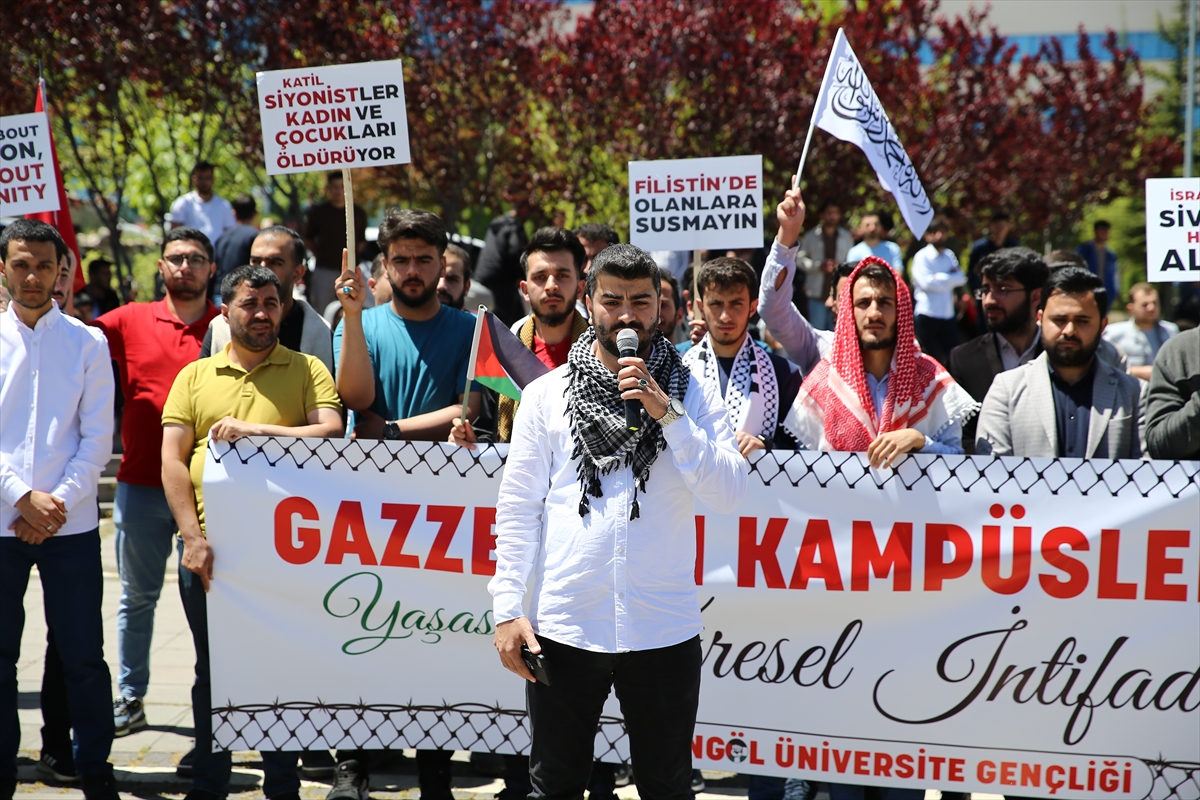 Bingöl Üniversitesinde İsrail'in Gazze'ye saldırıları protesto edildi