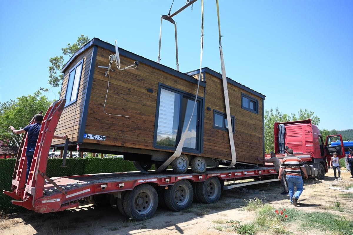 Edirne'de tarım arazilerindeki izinsiz yapılan “tiny house”ları kaldırma çalışmaları sürüyor