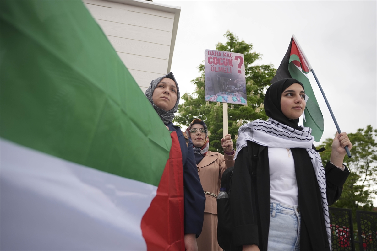 Gazi Üniversitesi öğrencilerinden Filistin'e destek eylemi