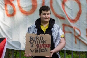 HİLVERSUM (AA) – Hollanda'da bir grup, İsrail'in 11 Mayıs'ta yapılacak