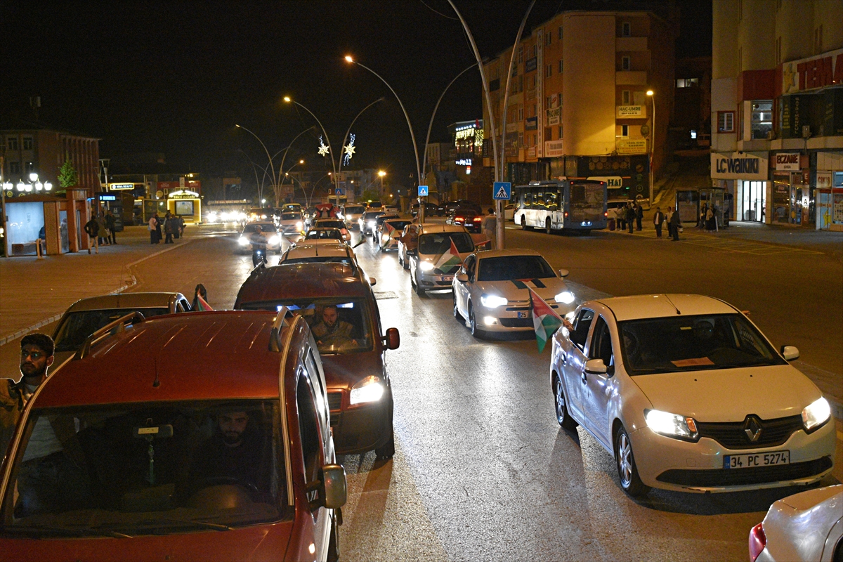 İsrail'in Gazze'ye yönelik saldırıları Erzurum'da protesto edildi