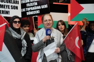 İSTANBUL (AA) – İstanbul Nişantaşı Üniversitesi öğrencileri, Filistin'e destek eylemi