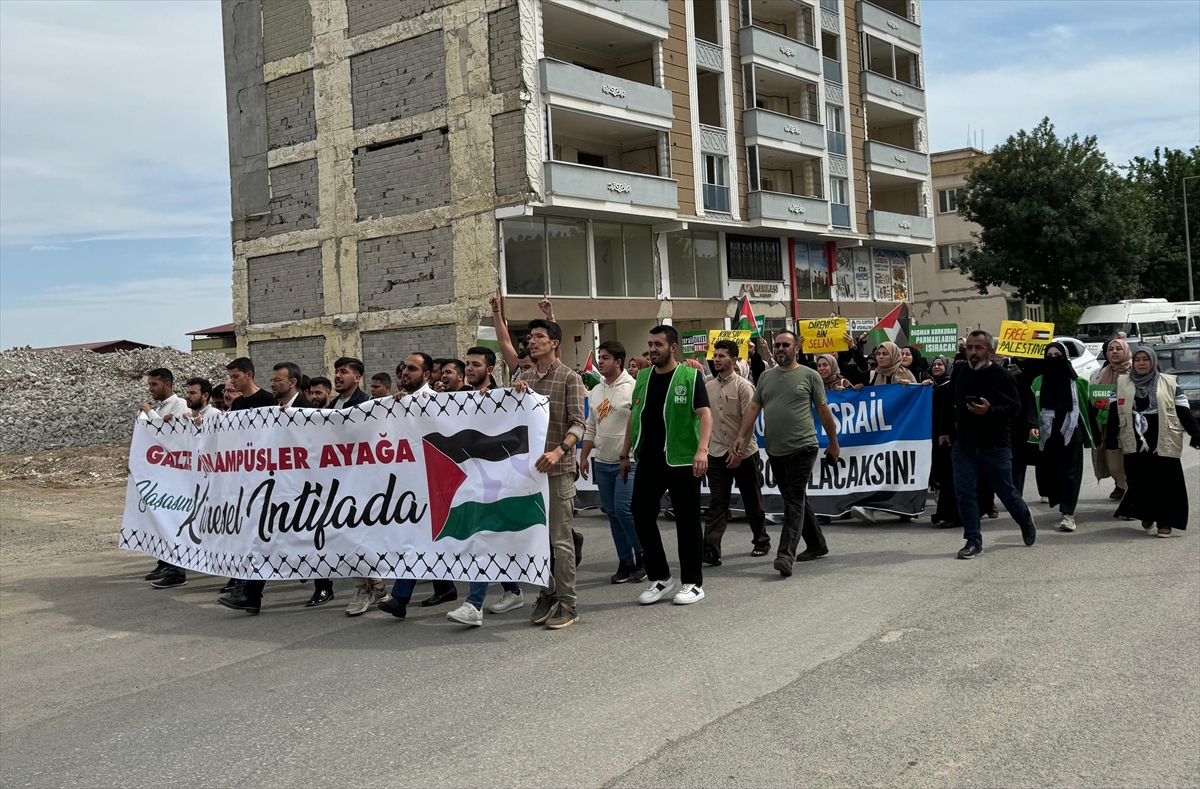 Kahramanmaraş'ta üniversite öğrencileri İsrail'in Gazze'ye yönelik saldırılarını protesto etti