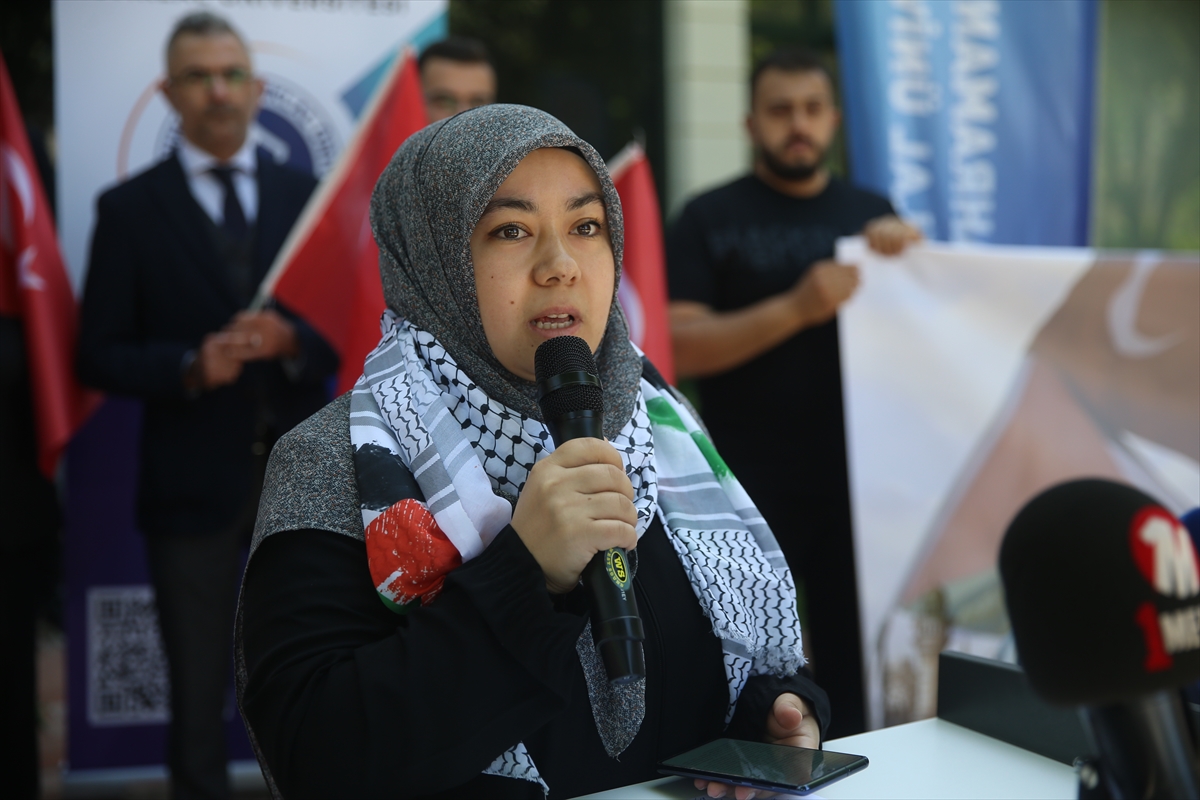 Kahramanmaraş'ta üniversite öğrencileri ve akademisyenlerden Filistin'e destek eylemi