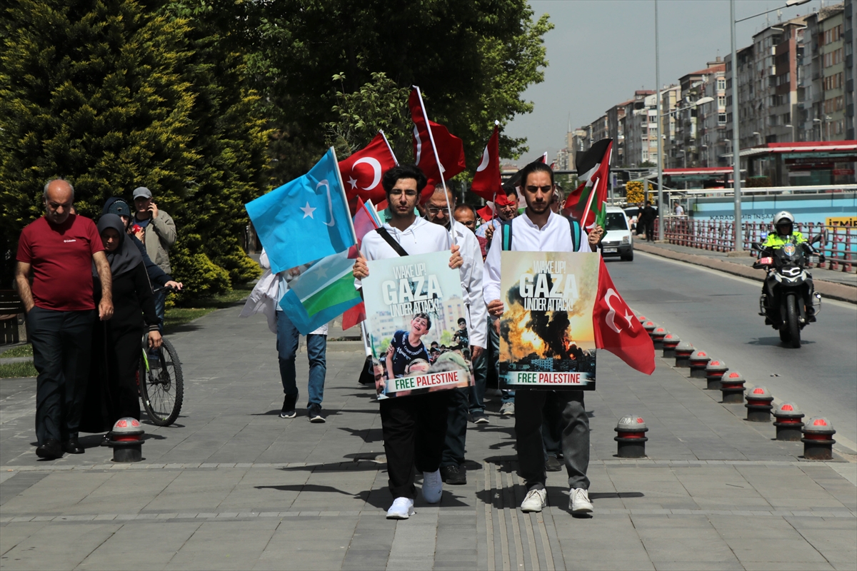 Kayseri'de İsrail'i protesto için gerçekleştirilen “sessiz yürüyüş” 27. haftasında