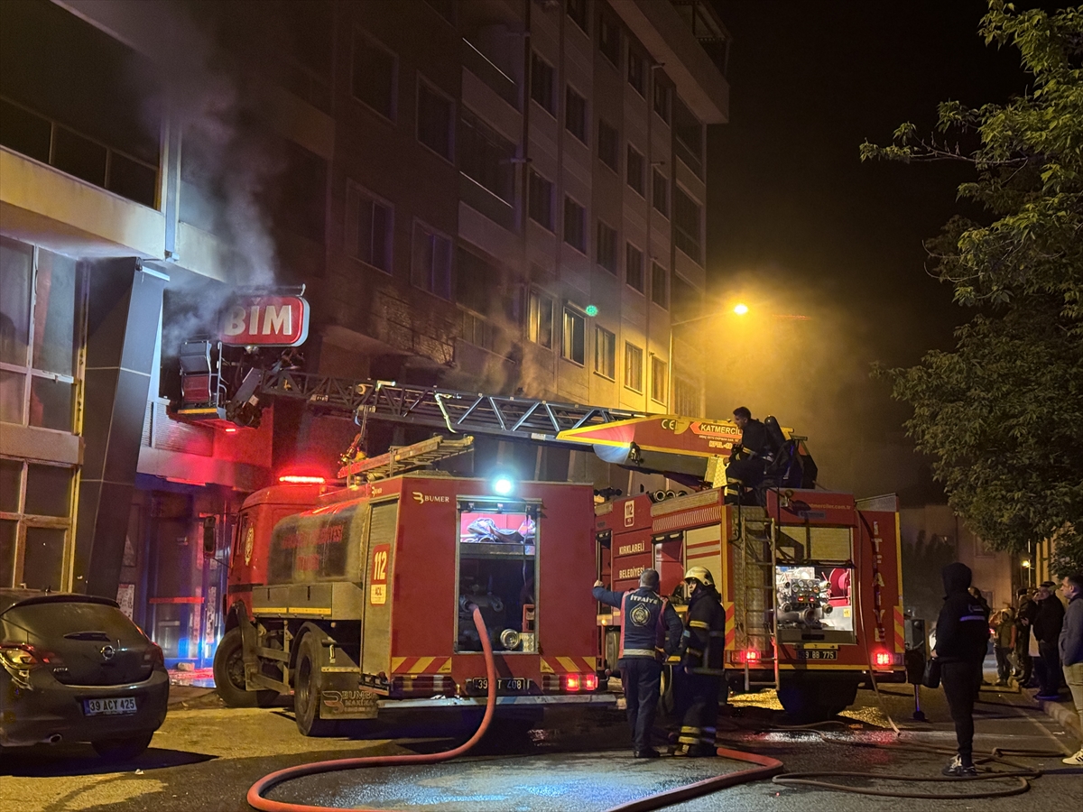 Kırklareli'nde markette çıkan yangın söndürüldü