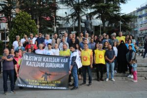 TOKAT (AA) – Tokat'ta, İsrail'in Gazze'ye yönelik saldırılarına basın açıklamasıyla