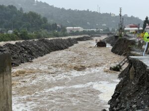 - Arhavi'de su baskınları, Hopa'da ise heyelan meydana geldi