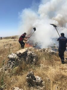 MARDİN (AA) – Mardin'de çıkan örtü yangını, ekiplerin çabalarıyla kontrol