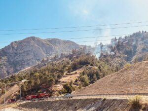 AMASYA (AA) – Amasya'da otluk alanda çıkıp ormana sıçrayan yangının