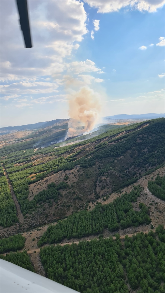 Denizli Çivril'de çıkan orman yangınına müdahale ediliyor