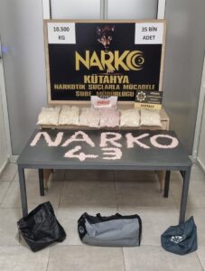 KÜTAHYA (AA) – Kütahya'da, otomobilde 35 bin uyuşturucu hap ele