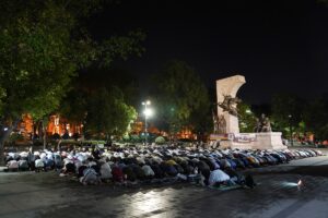 İSTANBUL (AA) – Gazze Dayanışma Platformunun Fatih'teki Saraçhane Parkı'nda düzenlediği