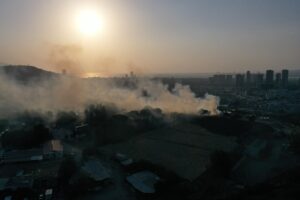 İZMİR (AA) – İzmir'in Konak ilçesinde, İZSU'nun su depolama sahasındaki