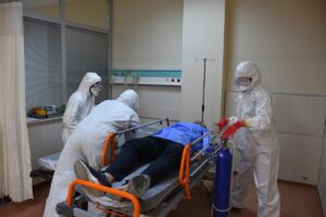 GÜMÜŞHANE (AA) – Gümüşhane Devlet Hastanesi'nde, muhtemel kimyasal, biyolojik, radyolojik