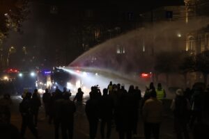 TİFLİS (AA) – Gürcistan'ın başkenti Tiflis'te devam eden gösterilerde polis