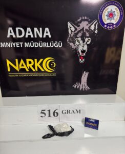 ADANA (AA) – Adana'da durdurulan tırdaki bir montta 516 gram