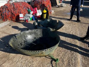 ÇANAKKALE (AA) – Ezine ilçesinde Çanakkale Savaşları'ndan kalan deniz mayını