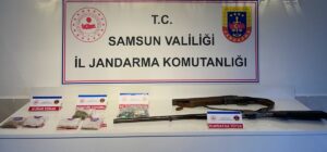 SAMSUN (AA) – Samsun'un Bafra ilçesinde, silah kaçakçılığı ve narkotik