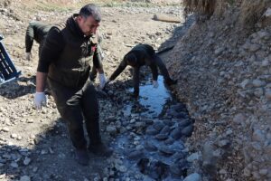 ŞANLIURFA (AA) – Şanlıurfa'nın Eyyübiye ilçesinde ıslah çalışmaları sırasında suyu