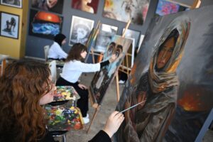 GAZİANTEP (AA) – Gaziantep Ticaret Odası Güzel Sanatlar Lisesi öğrencileri,