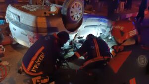 MALATYA (AA) – Malatya'nın Yeşilyurt ilçesinde otomobilin devrilmesi sonucu sürücü