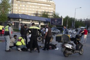 ANKARA (AA) – Ankara'nın Çankaya ilçesinde motosikletin otomobille çarpıştığı kazada