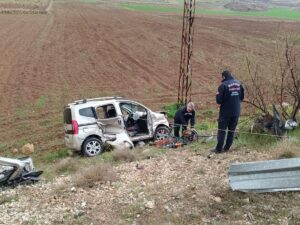 MARDİN (AA) – Mardin'in Midyat ilçesinde hafif ticari aracın şarampole