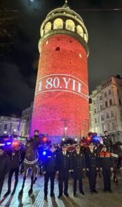 - Etkinlik kapsamında Galata Kulesi'ne Türk Polis Teşkilatının faaliyetlerinin anlatıldığı