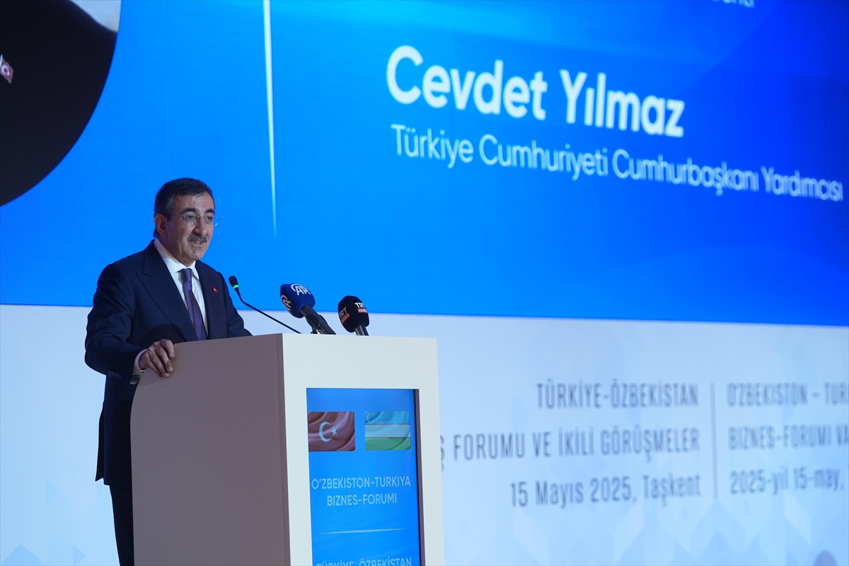 Cumhurbaşkanı Yardımcısı Yılmaz, Türkiye-Özbekistan İş Forumu'nda konuştu:
