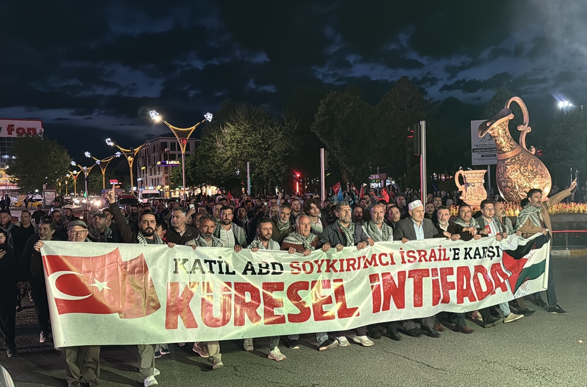 Erzincan’da Filistin’e destek yürüyüşü düzenlendi