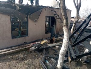 ERZURUM (AA) – Erzurum'un Yakutiye ilçesinde müstakil evin çatısında çıkan