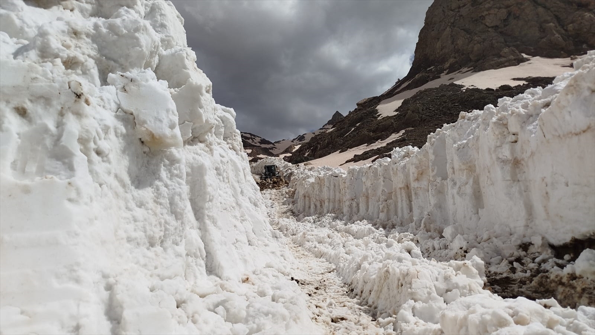 Hakkari'de ekipler karla kaplı üs bölgesi yolunu açmaya çalışıyor