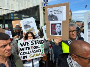 STOCKHOLM (AA) – İsveç'in başkenti Stockholm'de, İsrail'in Gazze Şeridi'ne yönelik