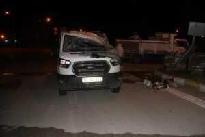 KONYA (AA) – Konya'nın Beyşehir ilçesinde devrilen kamyonetteki arıların soktuğu