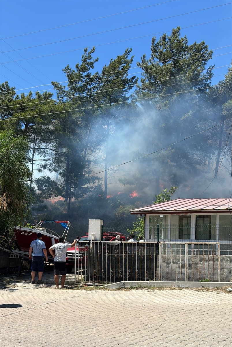 Marmaris'te çıkan orman yangınına müdahale ediliyor