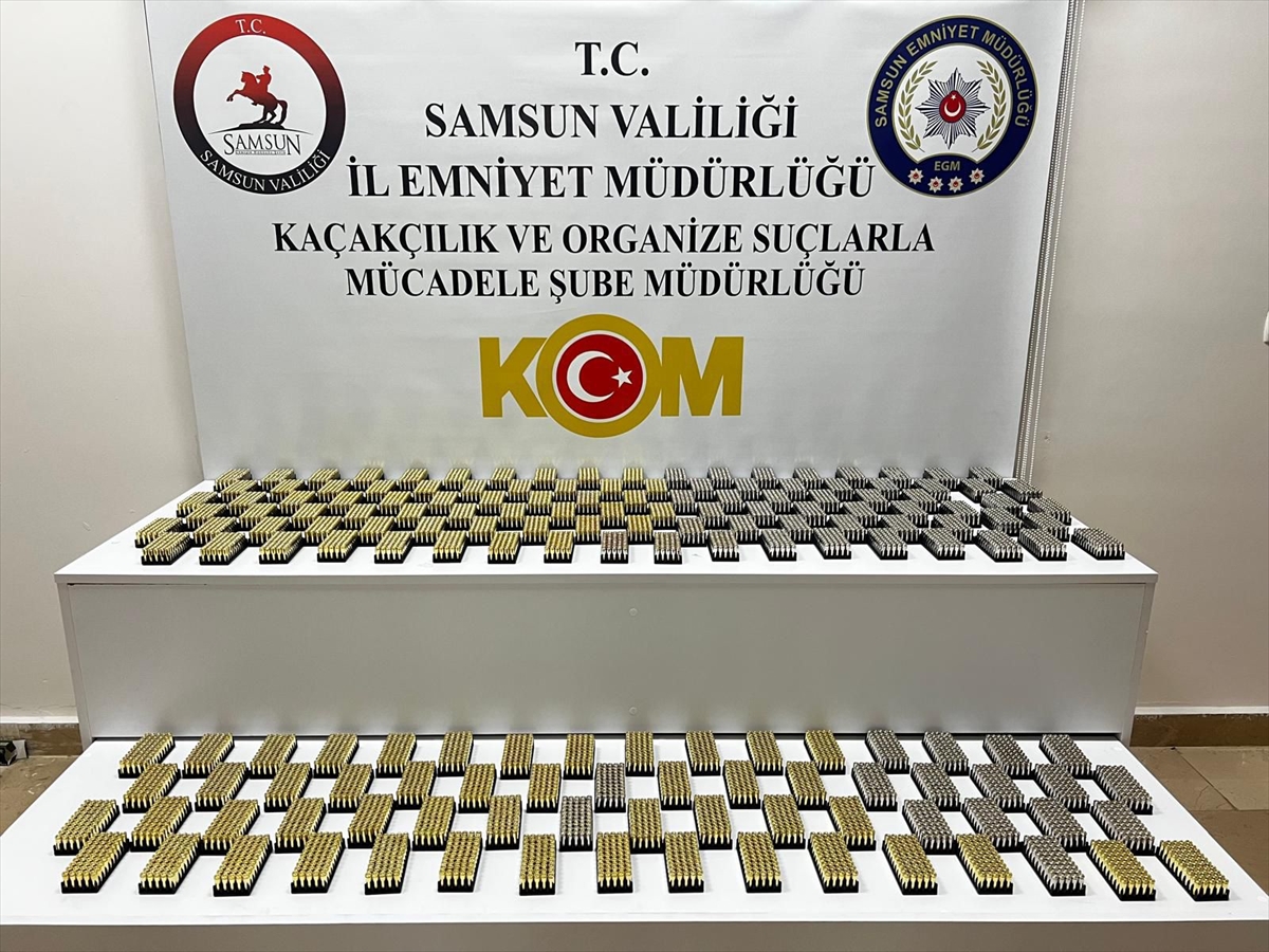 Samsun'da kayıt dışı 8 bin 500 tabanca fişeği ele geçirildi