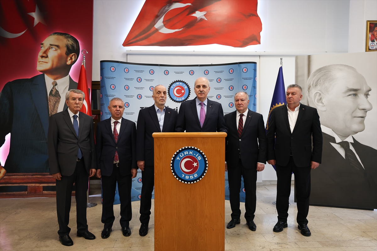 TBMM Başkanı Kurtulmuş, TÜRK-İŞ'i ziyaret etti: