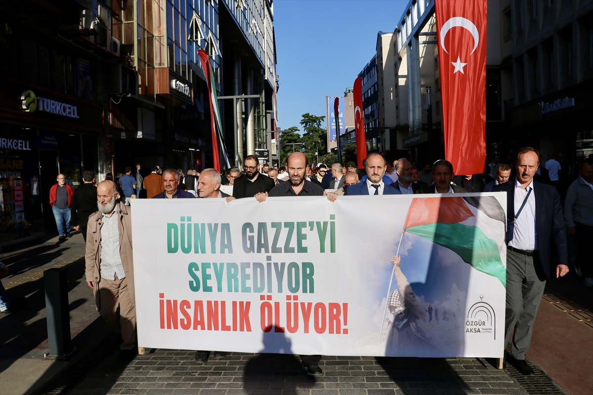 Trabzon'da Filistin'e destek yürüyüşü düzenlendi