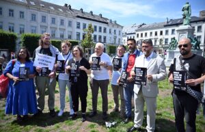 BRÜKSEL (AA) – Brüksel'deki Avrupa Parlamentosu (AP) önünde, 16 Haziran'da