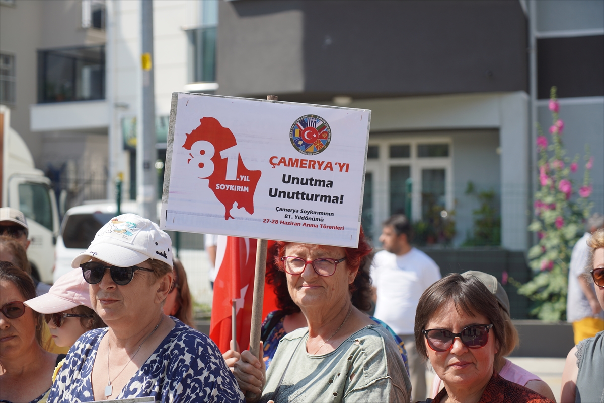 Çamerya katliamının 81. yılında Yunanistan'ın Edirne Konsolosluğu önüne siyah çelenk bırakıldı